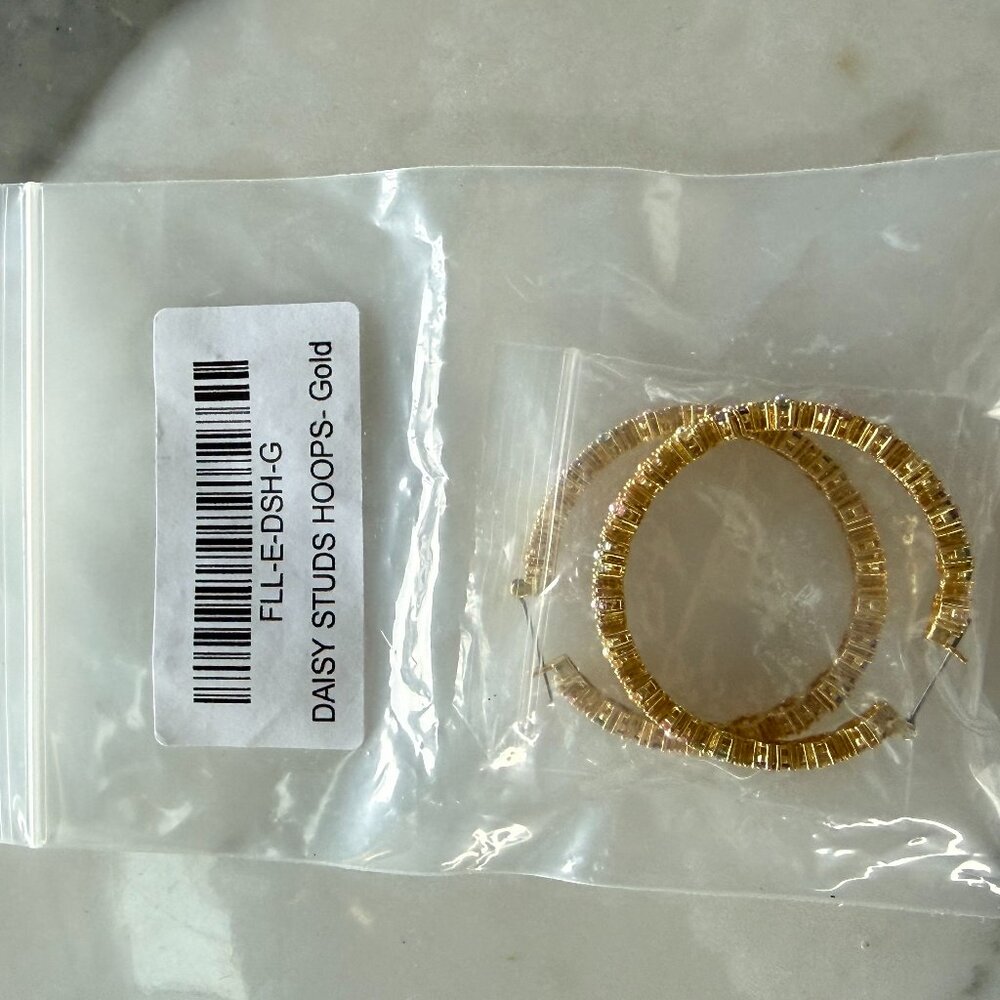 Luv Aj x FLL Daisy Studs Hoops O/S / Gold - Picture 3 of 3